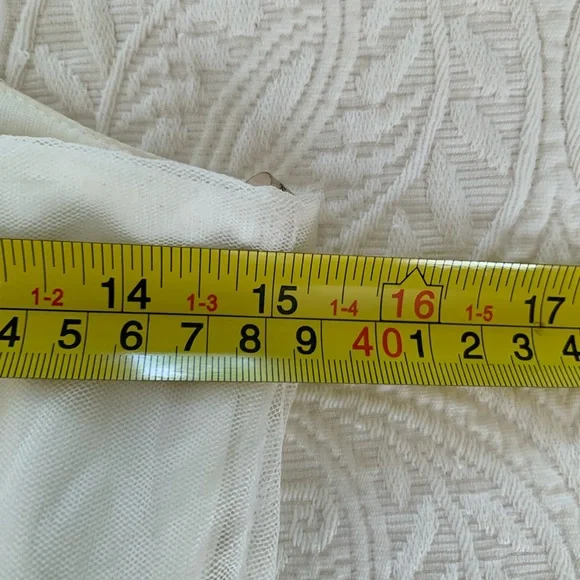 Trixxi Dress Juniors M White Cream Cut Out Back Lined Lace Adjustable Straps - Picture 11 of 16